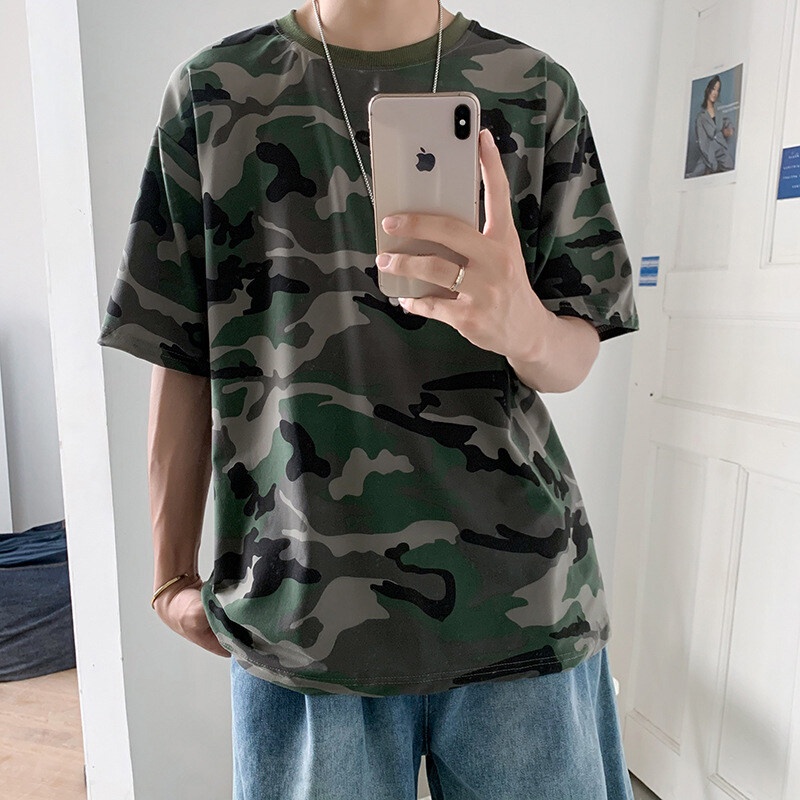 Áo thun nam AOKANG tay ngắn họa tiết rằn ri thời trang dành cho nam