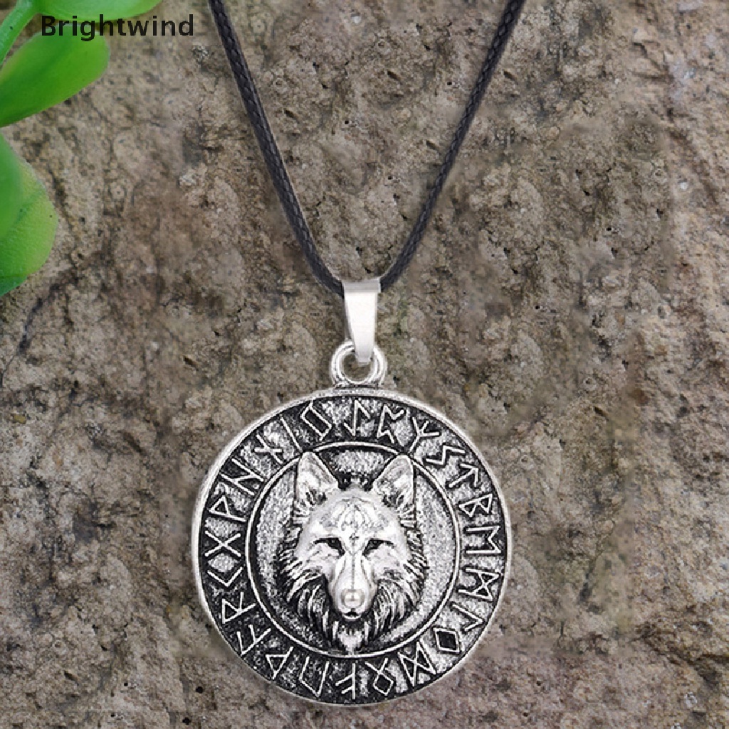 [Brightwind] Vintage Mens Wolf  Animal Head Pendant Necklace Viking Amulet Gifts Jewelry Hot Sell
