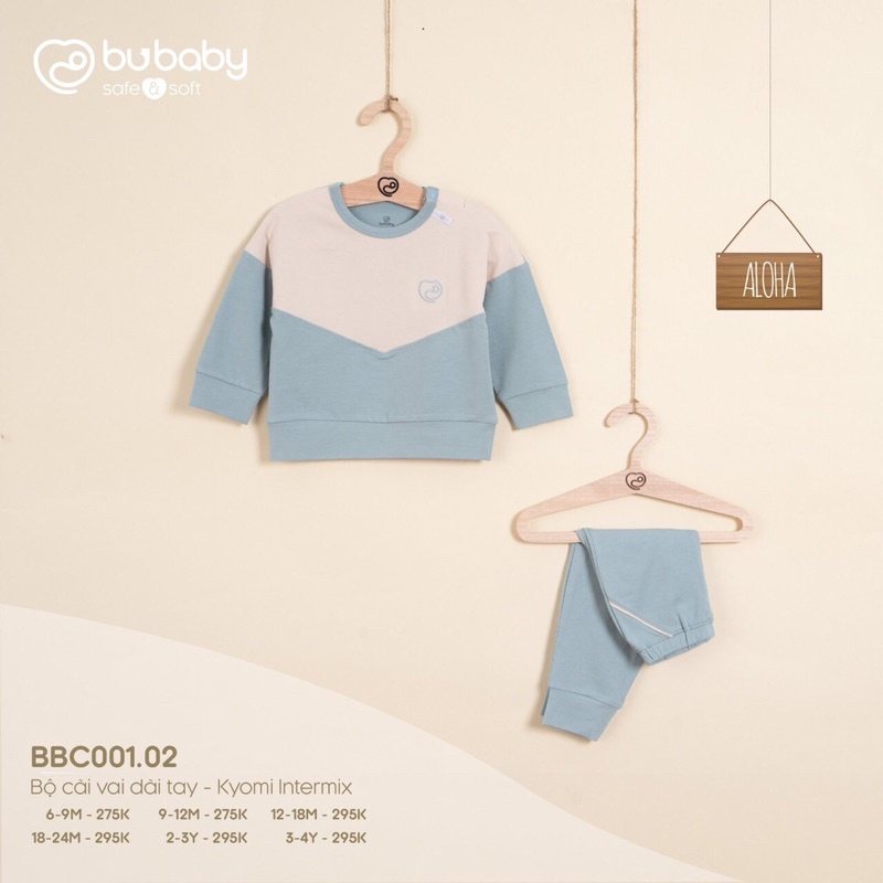Bu baby - Bộ cài vai dài tay phối màu KyomiIntermix BBC001.02