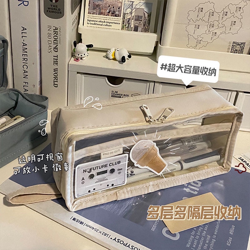 Túi Đựng Bút Trong Suốt Cỡ Lớn Chống Thấm Nước Tiện Dụng Cho Học Sinh Ốp
