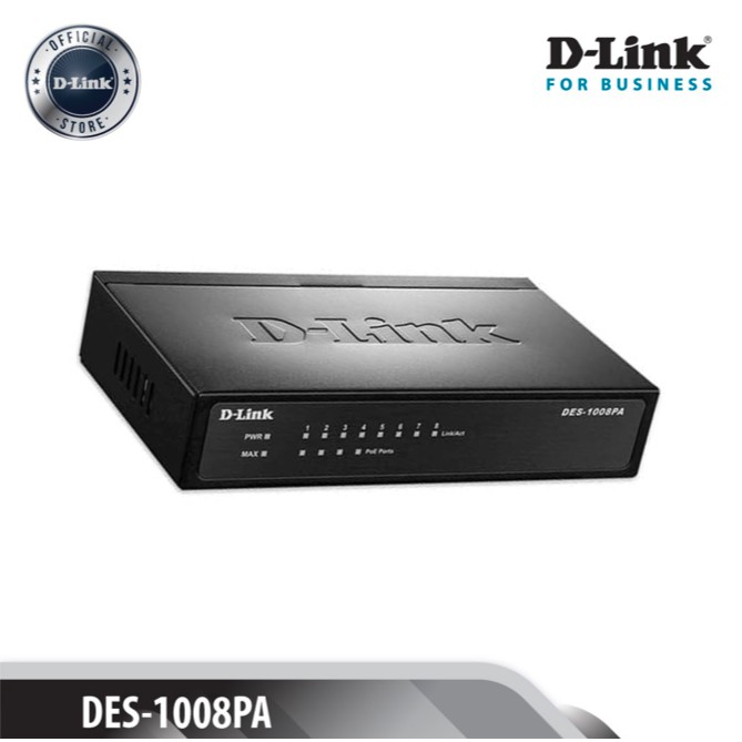 D-LINK DES-1008PA - Bộ chia cổng mạng 8 cổng 10 / 100 Mbps với 4 cổng PoE