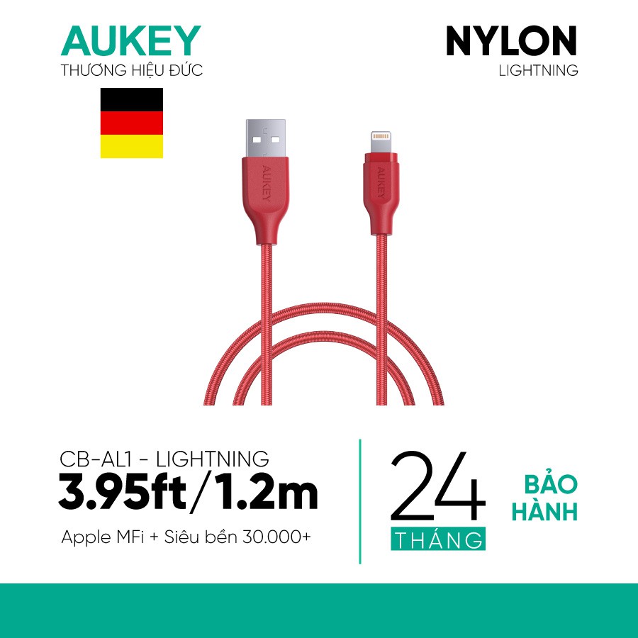 Combo Sạc iPhone AUKEY Sạc 10.000 mAh PB-N73, Cốc 12W PA-U32, Cáp Sạc Lighting MFi CB-AL1 - Hàng Chính Hãng