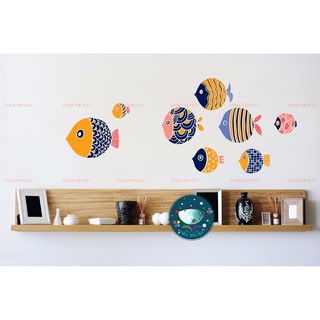 Bộ 8 Tranh Cá 3D Decor Treo Tường - Cá Béo Color Fishes