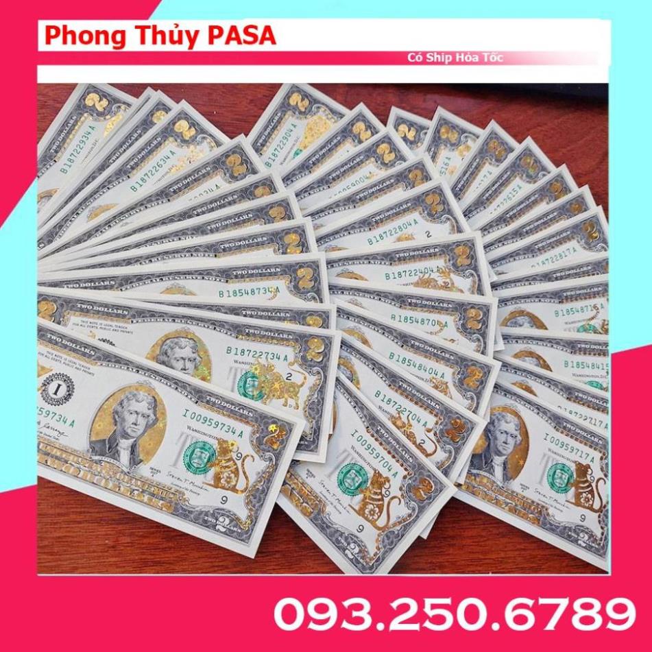 Tờ 2 Đô 2 USD Hình 12 Con Giáp Mạ Vàng 3D Kỷ Niệm Làm Quà Tặng, Sưu Tầm, Trang Trí để bóp ví, ốp điện thoại