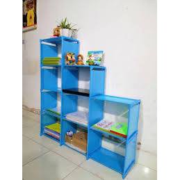 Kệ sách khung inox,3 buồng 9 ngăn chắc chắn