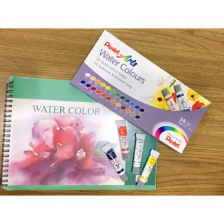 Combo Màu nước Pentel WFRS-24 + Sổ vẽ màu nước POTENTATE 300gsm