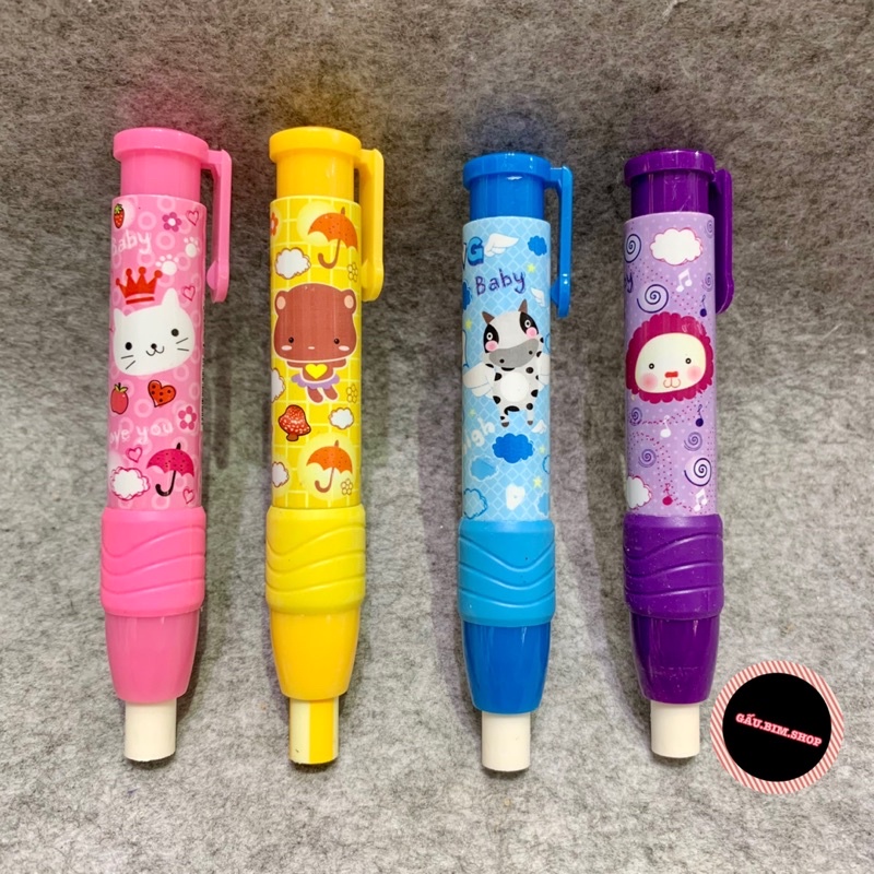 Gôm, tẩy dạng bút bấm hoạ tiết xinh xắn