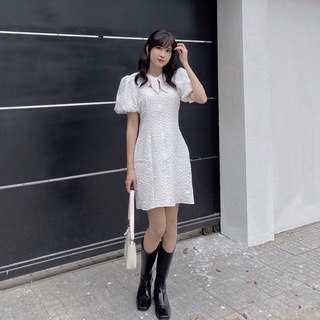 Váy liền ngực khoét buộc nơ ngắn tay TKV78 LOLLIE STUDIO