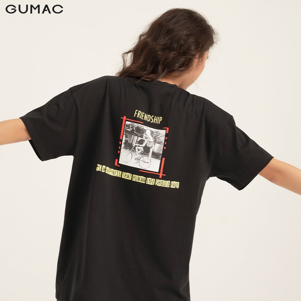 Áo thun nữ phom rộng in Friend ship GUMAC đủ màu, năng động ATB156