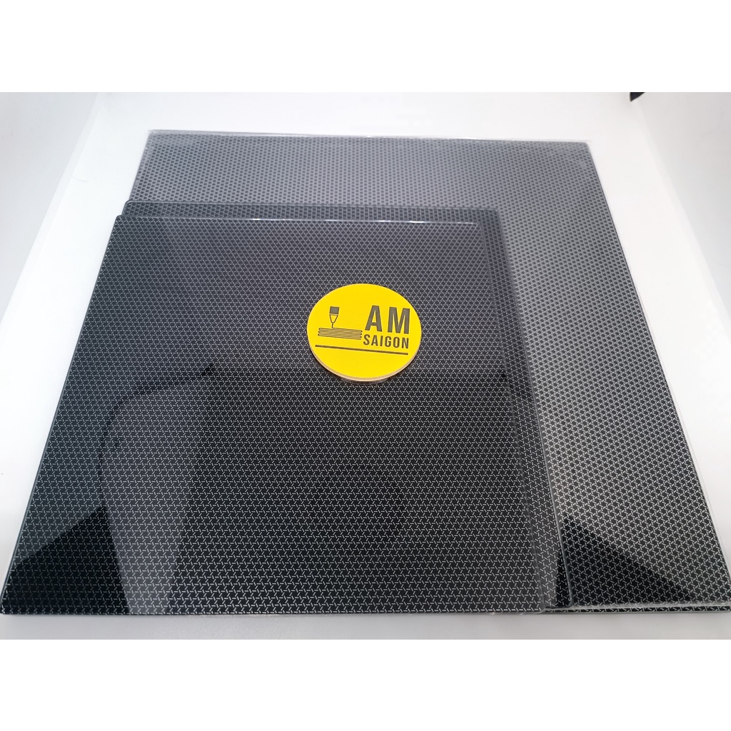 Tấm bàn in Ultrabase thế hệ mới vân carbon bề mặt phủ silicon dành cho máy In 3D có bàn nhiệt