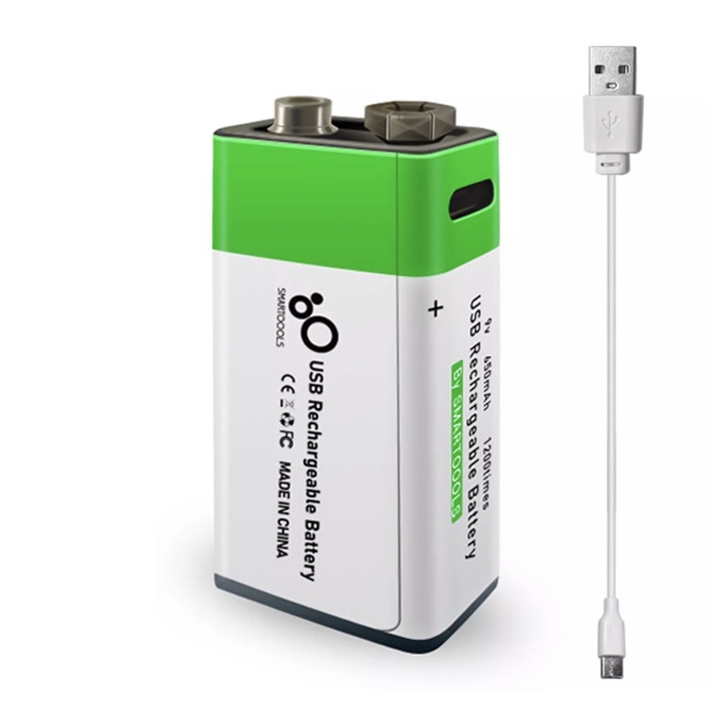 Pin A sạc 9V Lithium Battery cổng Type C, đồng hồ đo điện, tay cầm chơi game, đàn