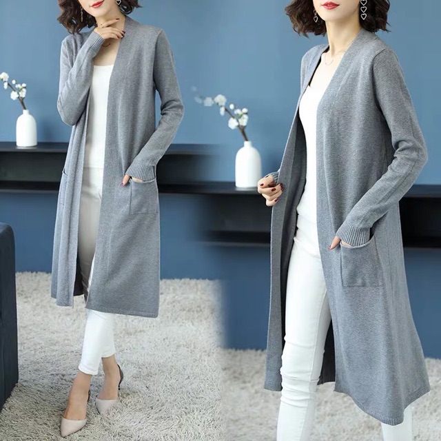 Khoác len dáng dài