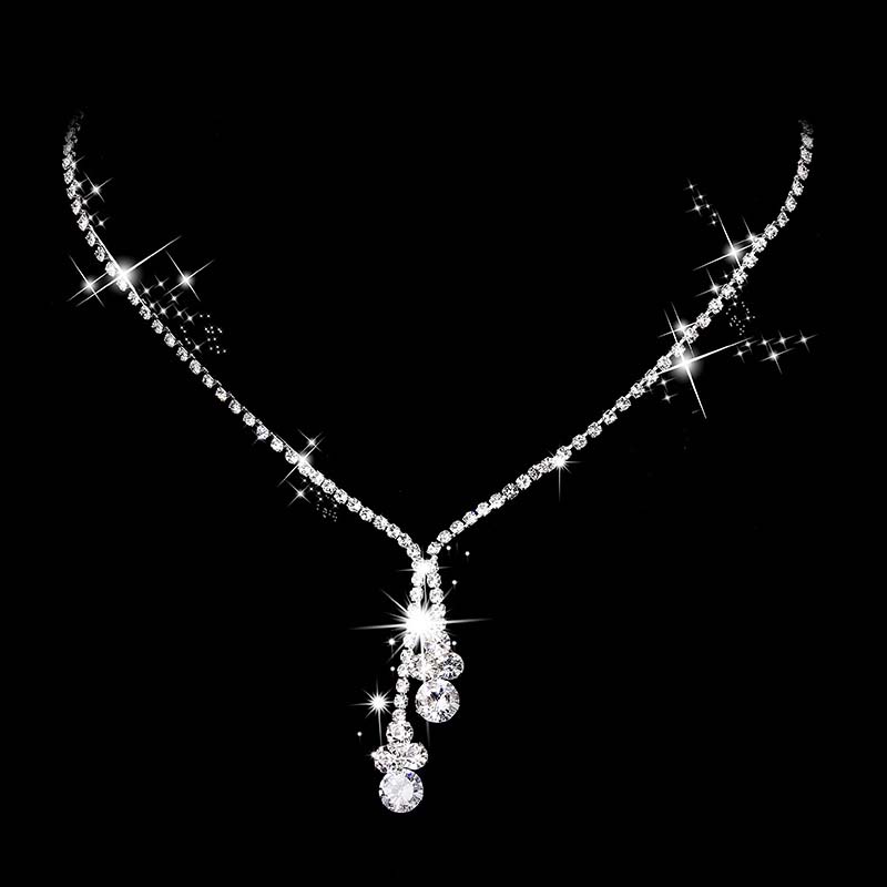 Dây chuyền và bông tái đính đá zircon thời trang cao cấp