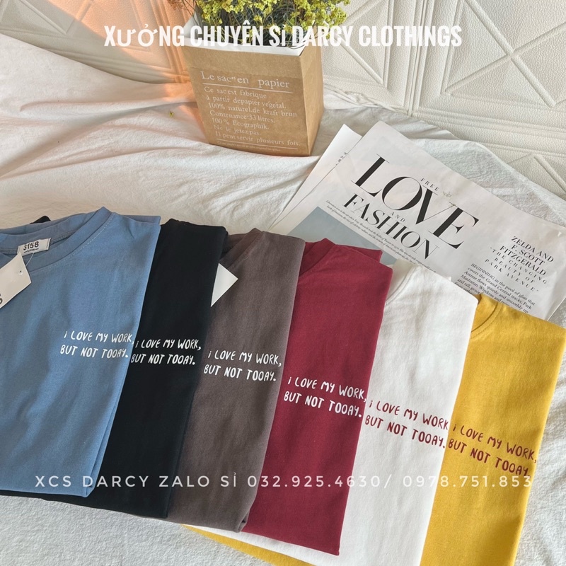 áo thun 3158 ✨ FREESHIP ✨ I love my work áo thun basic unisex nam nữ