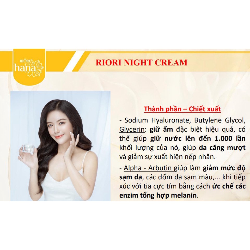 Kem Dưỡng Trắng Da Ban Đêm RIORI HANA - NIGHT CREAM 30g