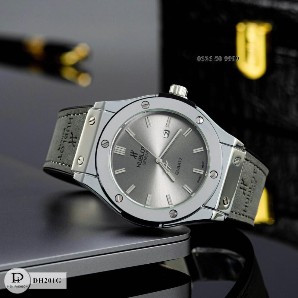 Đồng hồ nam HuBlot-42mm máy pin kim thể thao, tặng vòng bảo hành 12 tháng DH201-Tặng hộp da cao cấp | BigBuy360 - bigbuy360.vn