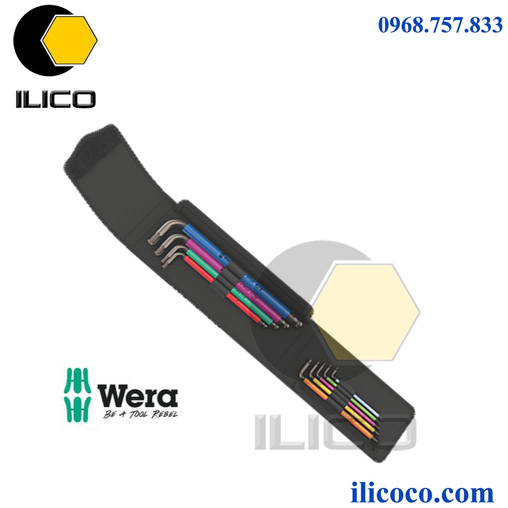 Bộ Lục Giác Wera 05022639001 Hệ Inch - 950/9 Công Nghệ BlackLaser, 9 Chiếc, Nhiều Màu | ILICO