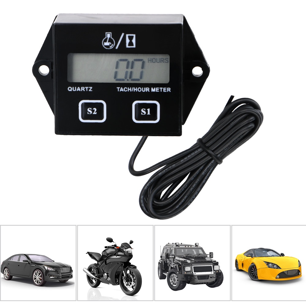 Máy Đo Tốc Độ Rpm Kỹ Thuật Số Có Màn Hình LCD Cho Động Cơ Xe Mô Tô