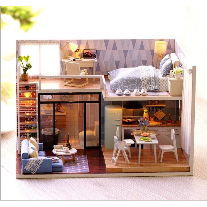 Mô Hình Lắp Láp Nhà Búp Bê DIY - Ngôi Nhà Mơ Ước Tặng  Keo Sữa