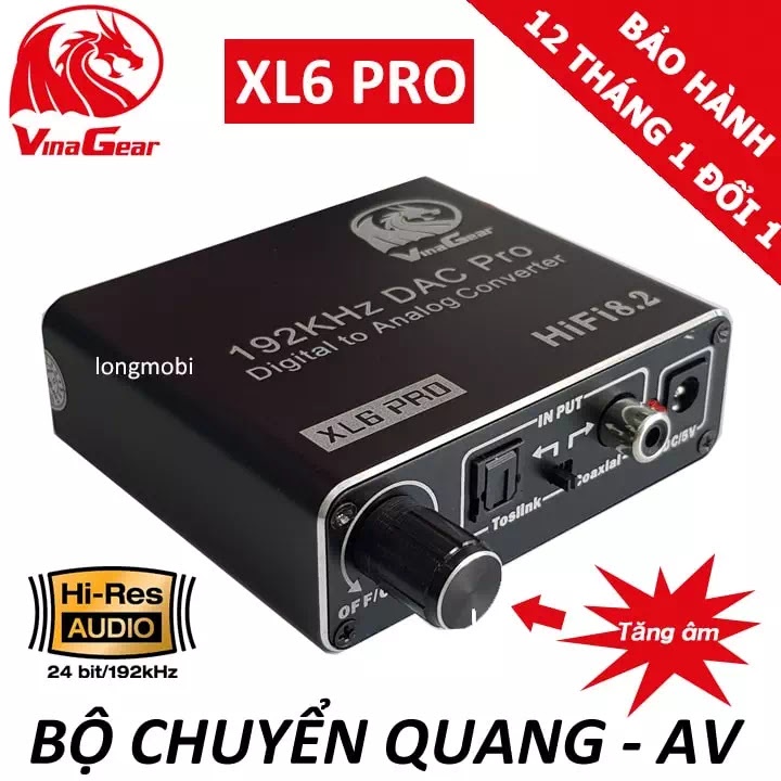 Bộ Chuyển Quang Optical Sang Audio VINAGEAR XL6 PRO Chính Hãng Cao Cấp, Có Nút Điều Chỉnh Âm Lượng, Lỗi 1 Đổi 1 12