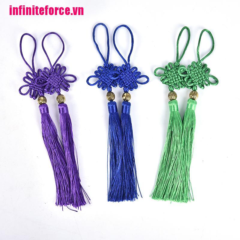 Set 2 nút thắt Trung Hoa tua rua làm phụ kiện trang trí