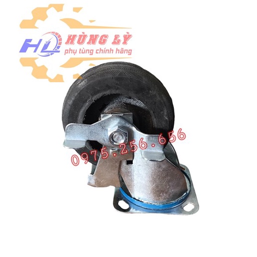 Bánh Xe 15 cao su có phanh phụ tùng Hùng Lỳ