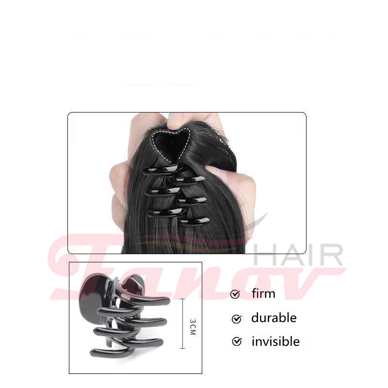 Tóc Đuôi Ngựa Giả Xoăn Dài Trung Bình Có Kẹp Tóc Đuôi Ngựa Cho Nữ Fanov-Wig