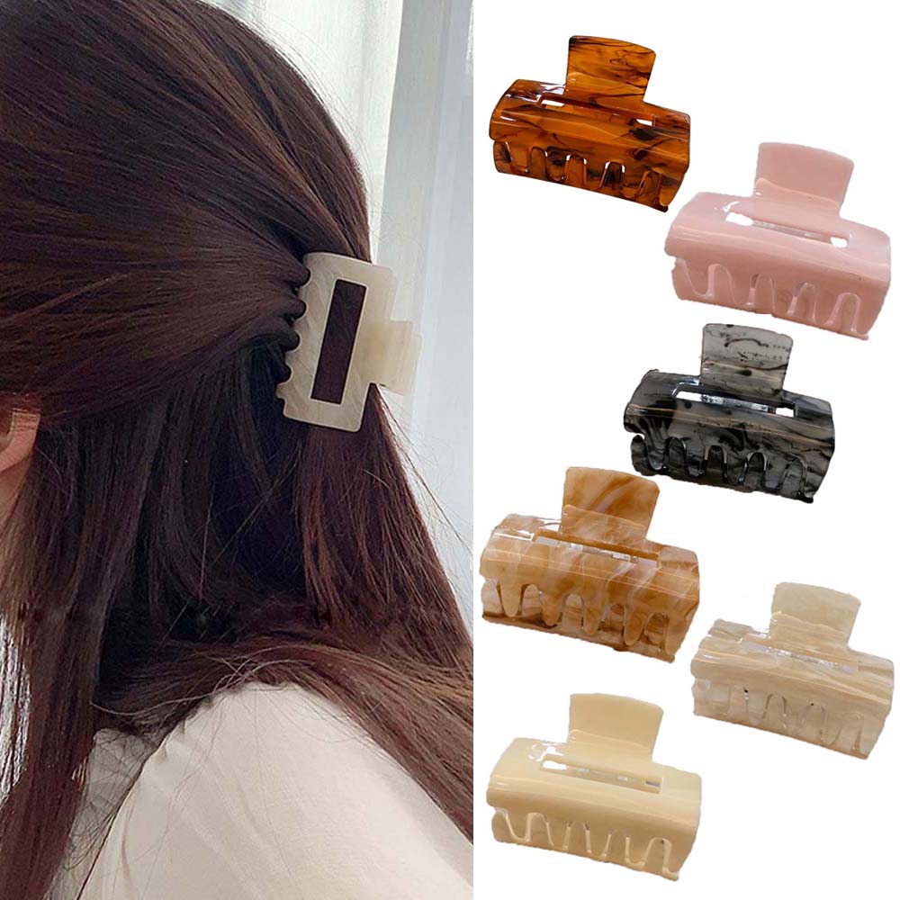 Kẹp Càng Cua Acrylic Thiết Kế Hình Vuông Nhiều Màu Sắc Tùy Chọn