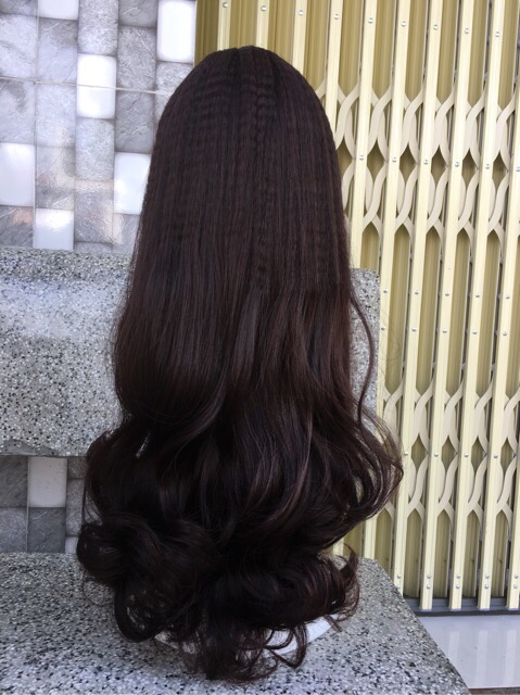 Tóc giả Nguyên đầu xoăn đuôi  tặng lưới chùm