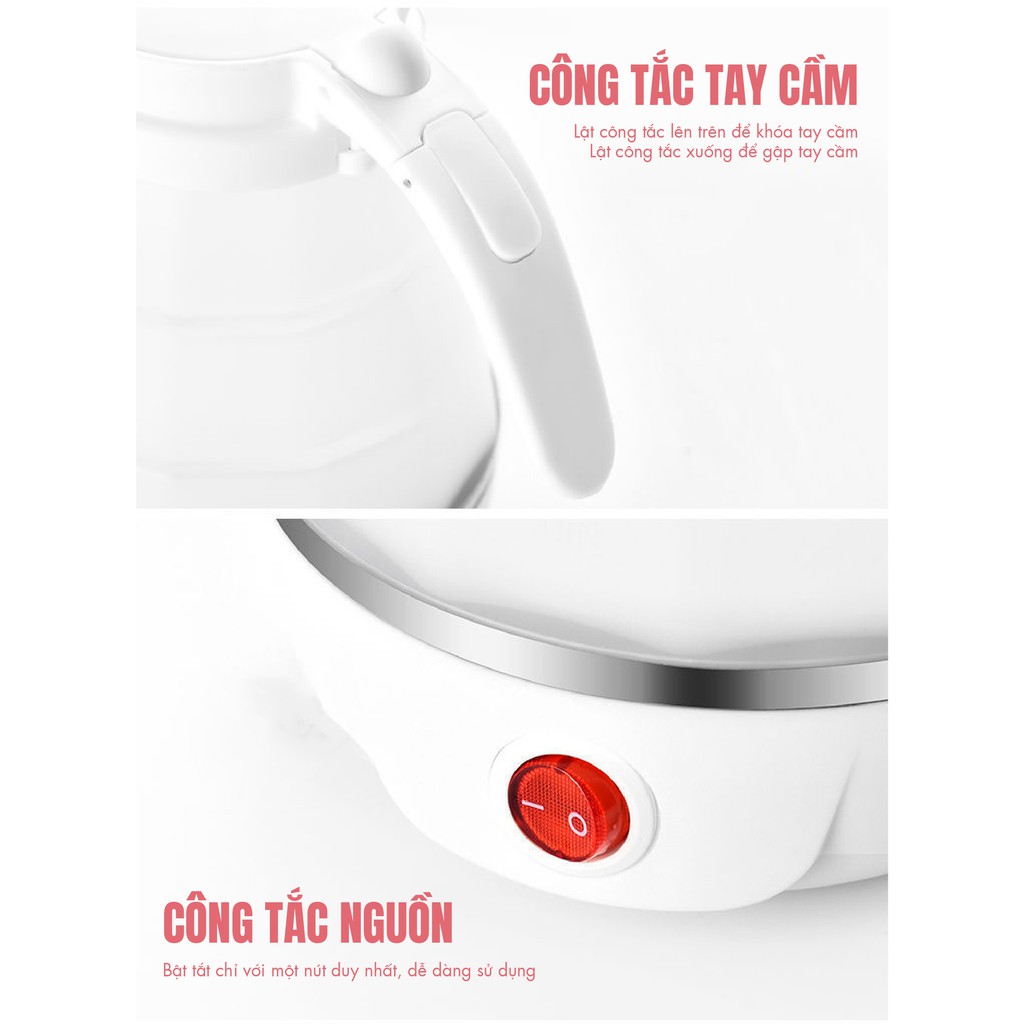 [ SALE TƯNG BỪNG] Ấm siêu tốc gấp gọn WT-B6 600ml siêu tiện lợi(Tổng Kho MB)