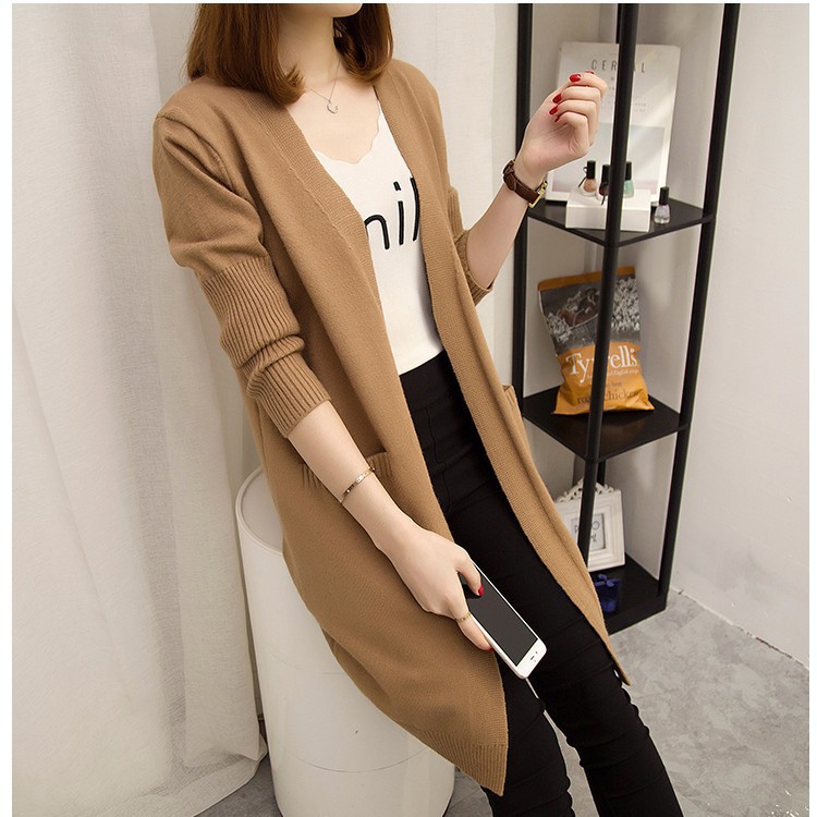 ÁO CARDIGAN TAY BO DÁNG DÀI - HÀNG QUẢNG CHÂU L1 | BigBuy360 - bigbuy360.vn