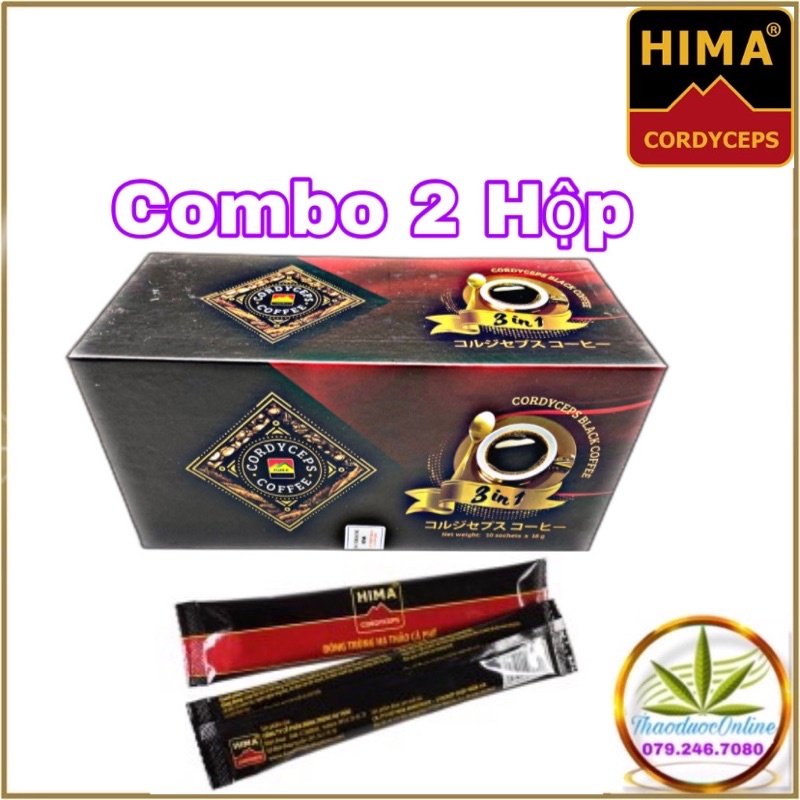 Combo 2 Hộp Cà Phê Đen Đông Trùng Hạ Thảo Hima 3 in 1 (10gói/hộp)