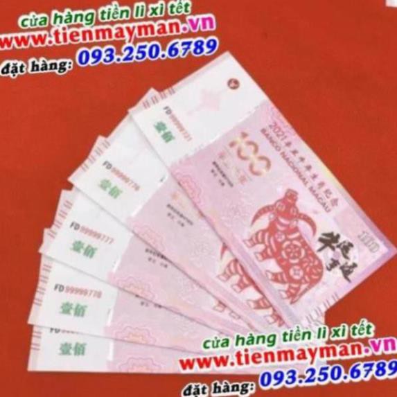 [SHOPEE TRỢ GIÁ] [ TIỀN LÌ XÌ 2021] Tiền Con Trâu 100 Macao Patacas Lưu Niệm 2021