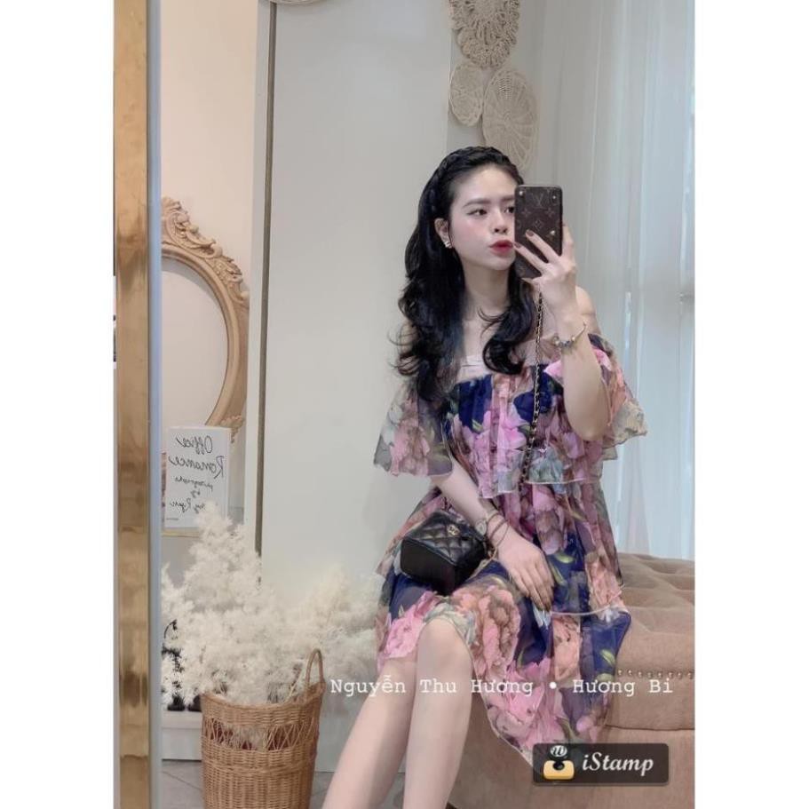 Váy Maxi Nữ, Đầm Voan Hoa Dáng Suông 3 Tầng Chất Tơ Xước 2 Lớp Viền Ren Siêu Xinh. | BigBuy360 - bigbuy360.vn