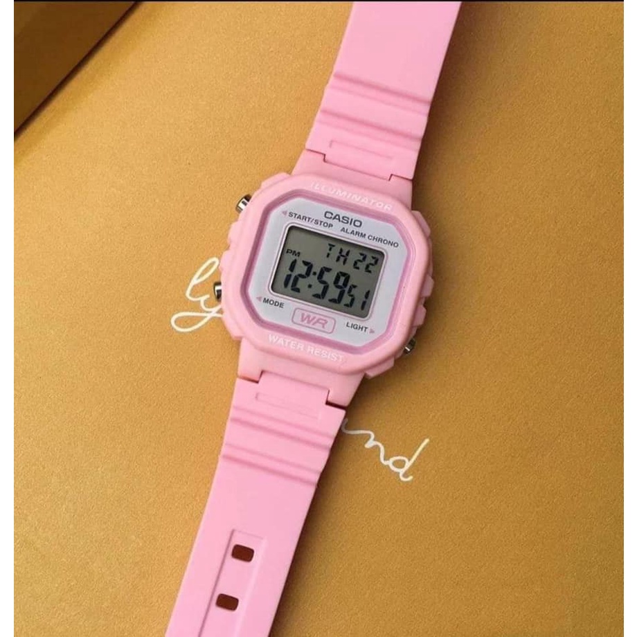 Đồng hồ Nữ Casio LA20WH-4A1, đồng hồ chính hãng, dây nhựa full hồng