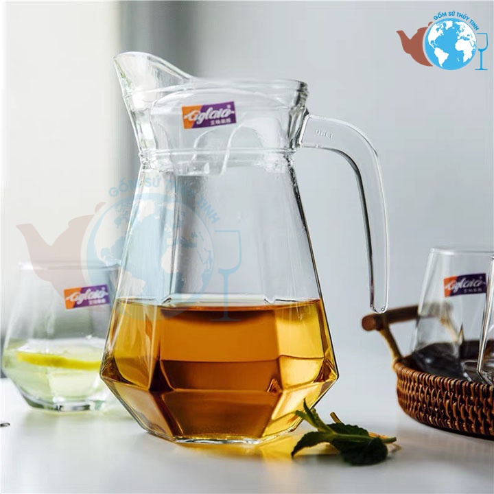 Bình rót nước thuỷ tinh cao cấp đáy góc cạnh dung tích 1.3 lít EH1028