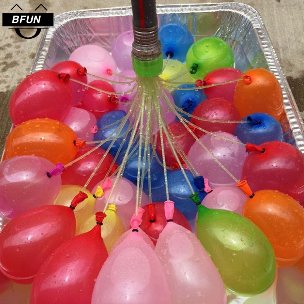 Bộ 111 Bong Bóng Nước Chùm HAPPY Baby Balloons LOẠI TỐT - Bong Bóng Nước CÓ VÒI NỐI Bơm Nhanh