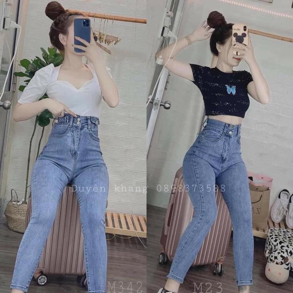 Quần jean nữ King168 , jean nữ cao cấp co dãn THU94