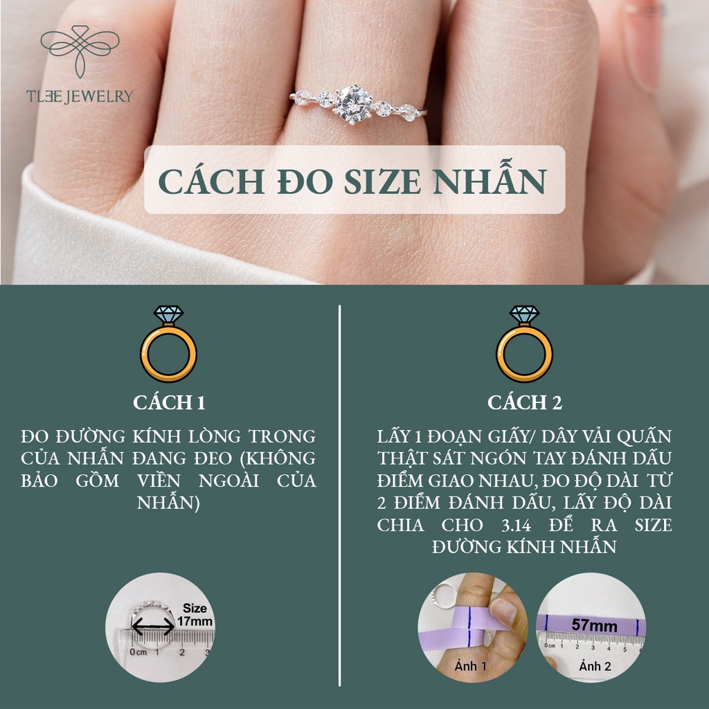 Nhẫn bạc nữ TLEE livia nạm đá lấp lánh NCJ A0118