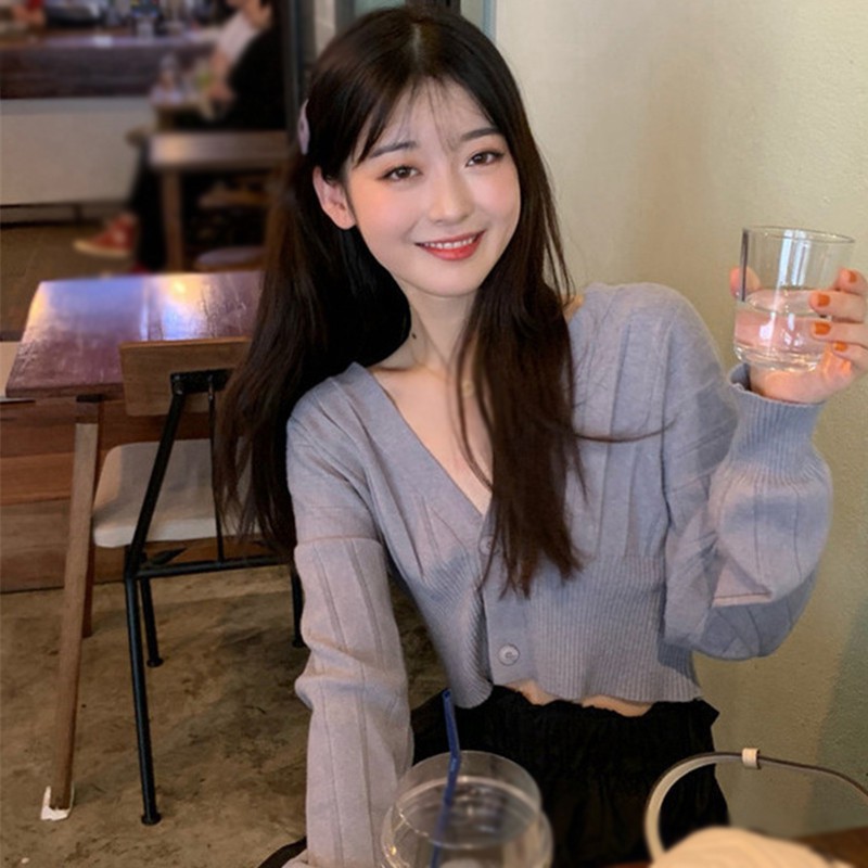 Áo Khoác Cardigan Dài Tay Cổ Chữ V Phối Nút Xinh Xắn Dành Cho Nữ | BigBuy360 - bigbuy360.vn