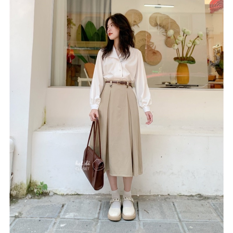 Chân váy QUỲNH xếp ly form xoè nhẹ 🍁