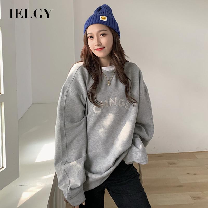 Áo sweater IELGY dáng rộng in họa tiết phong cách harajuku Hàn Quốc dễ phối đồ thời trang