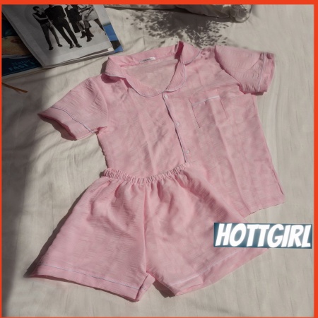 Bộ ngủ nữ mặc nhà chất đũi nhăn cao cấp hottgirl shop, đồ ngủ nữ  hottrend 2021 | BigBuy360 - bigbuy360.vn