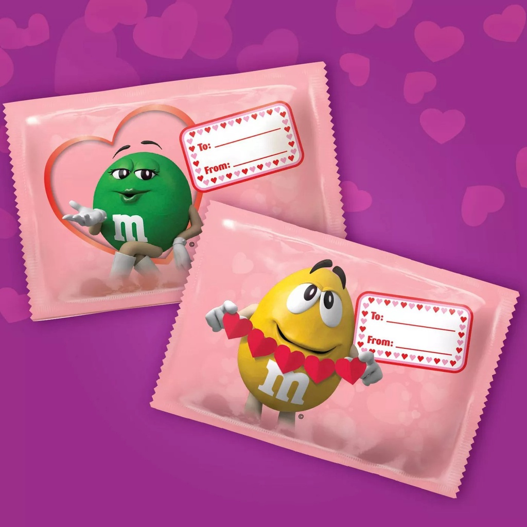 Kẹo Socola MM Gói Nhỏ M&amp;M’s Valentine's Milk Chocolate Candies Fun Size Exchange Bag
