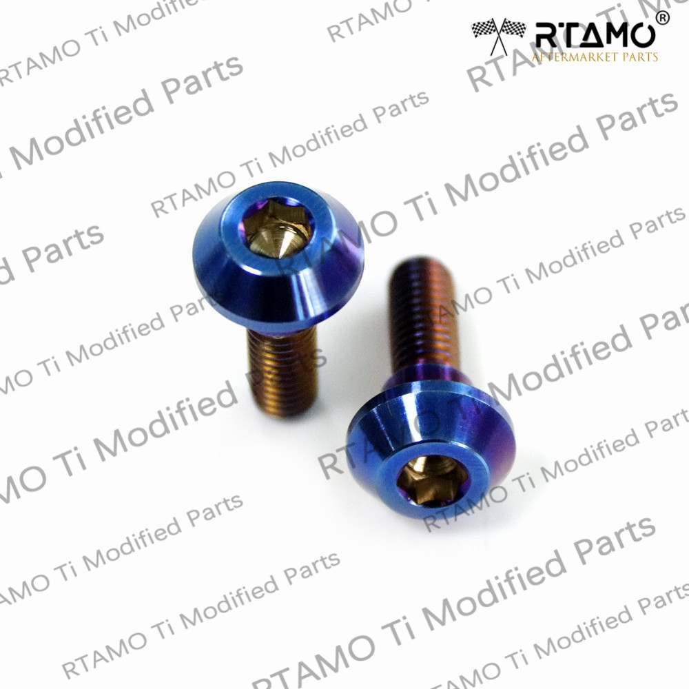 Rtamo Gr5 Titanium Alloy Yanaha Honda Brake Disc Rotor Bolt Disc Nut Fasteners M6×20 for Motorcycle Scooter Parts Available