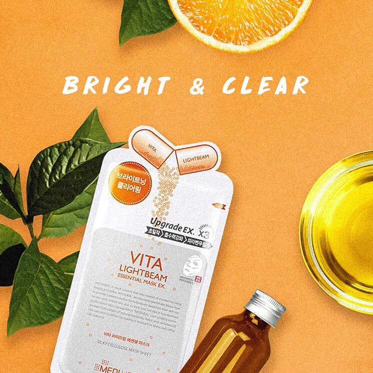 Mặt Nạ Mediheal Vita [HỘP 10 MIẾNG] Dưỡng Trắng Chuyên Sâu Mờ Thâm Mediheal Vita Lightbeam Essential Mask 24ml NHẬP KHẨU