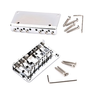 youn Metal Guitar Fixed Hardtail Bridge Roller Saddle Bridge Replacement for 6-String Electric Guitar Bridge Tailpiece