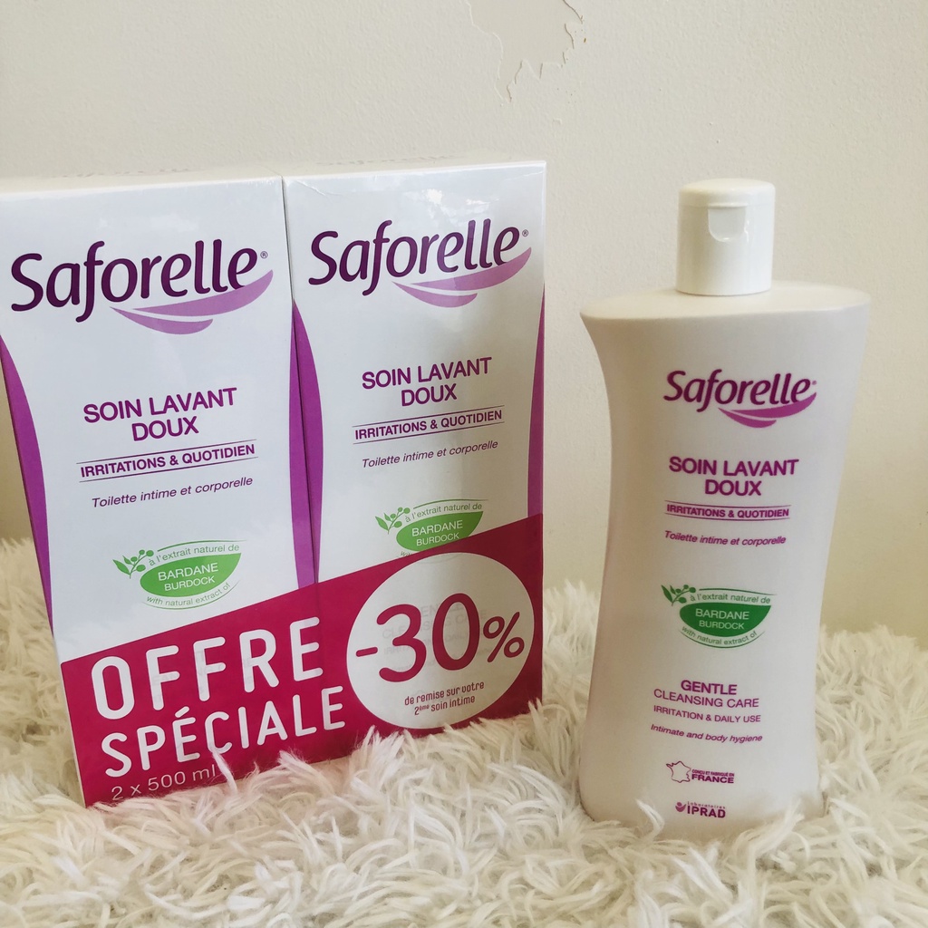 Dung dịch vệ sinh phụ nữ Saforelle top 1 Pháp 500ml - Rửa sạch dịu nhẹ, thơm mát