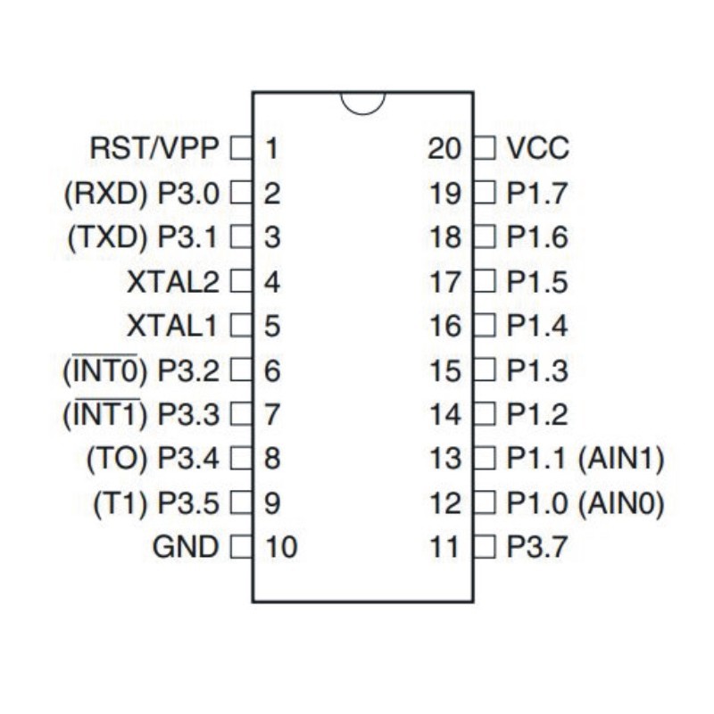 89C2051 IC điều khiển - IC điều khiển AT89C2051 - Hãng ATMEL