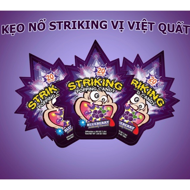 [ HÀNG CÔNG TY ] Kẹo Nổ Striking Vị Việt Quất 30g